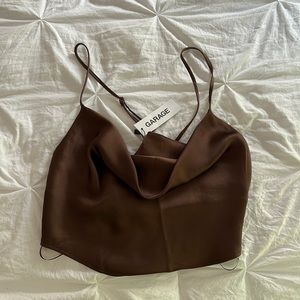 Super cute handkerchief cowl neck top!! Size S with adjustable straps